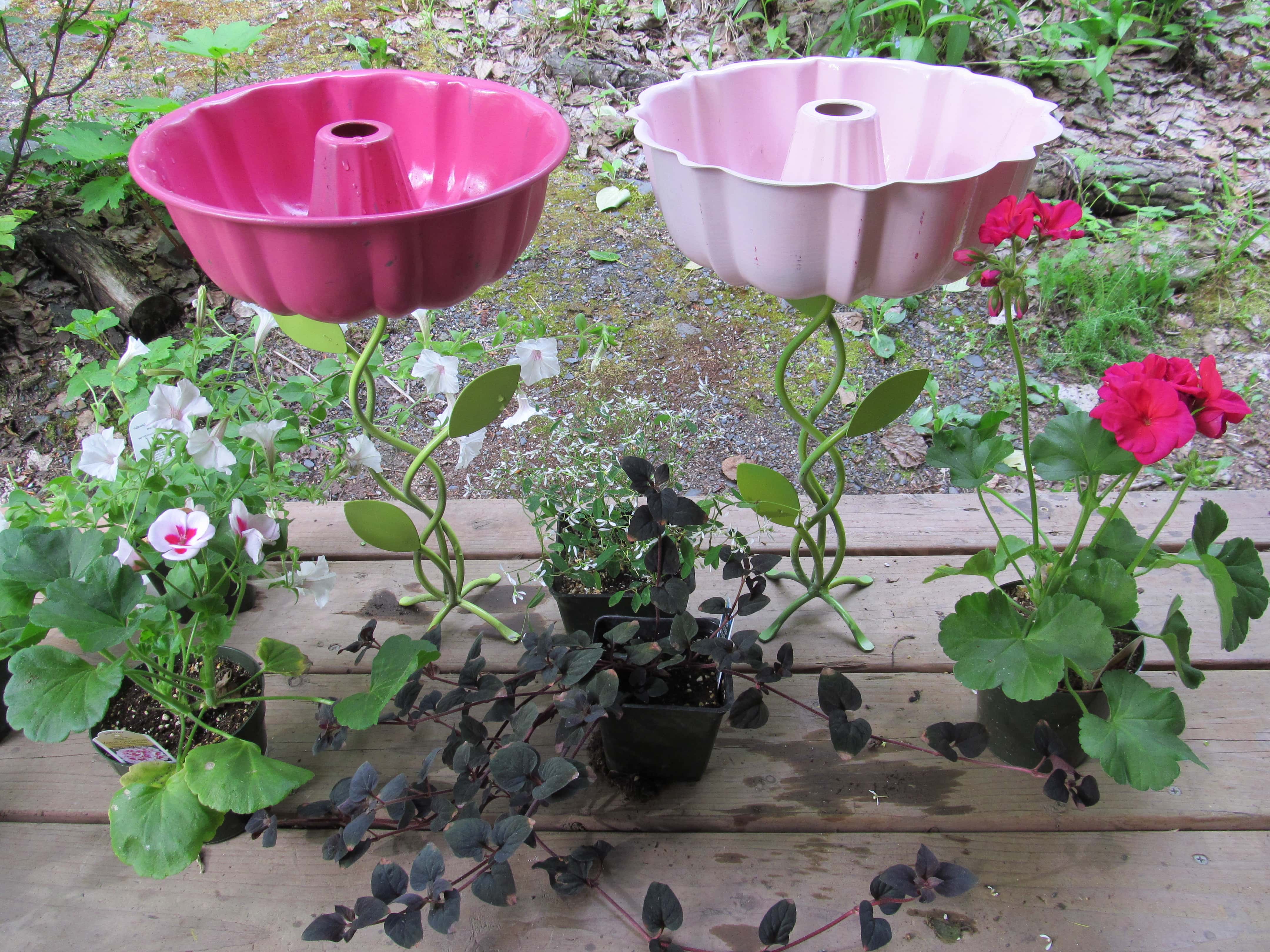 Handmade Stoneware Bundt Pan Repurposed as a Planter