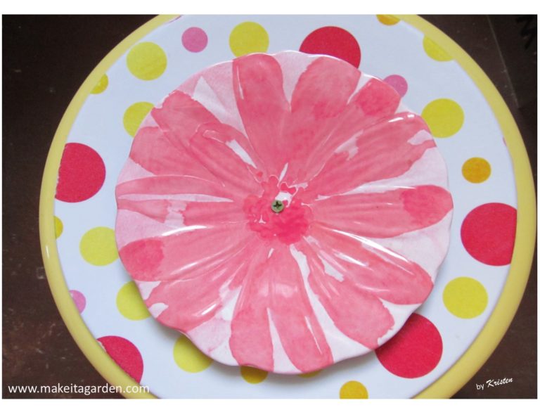 Plastic dishes make cheerful flowers for the garden | Make it a Garden