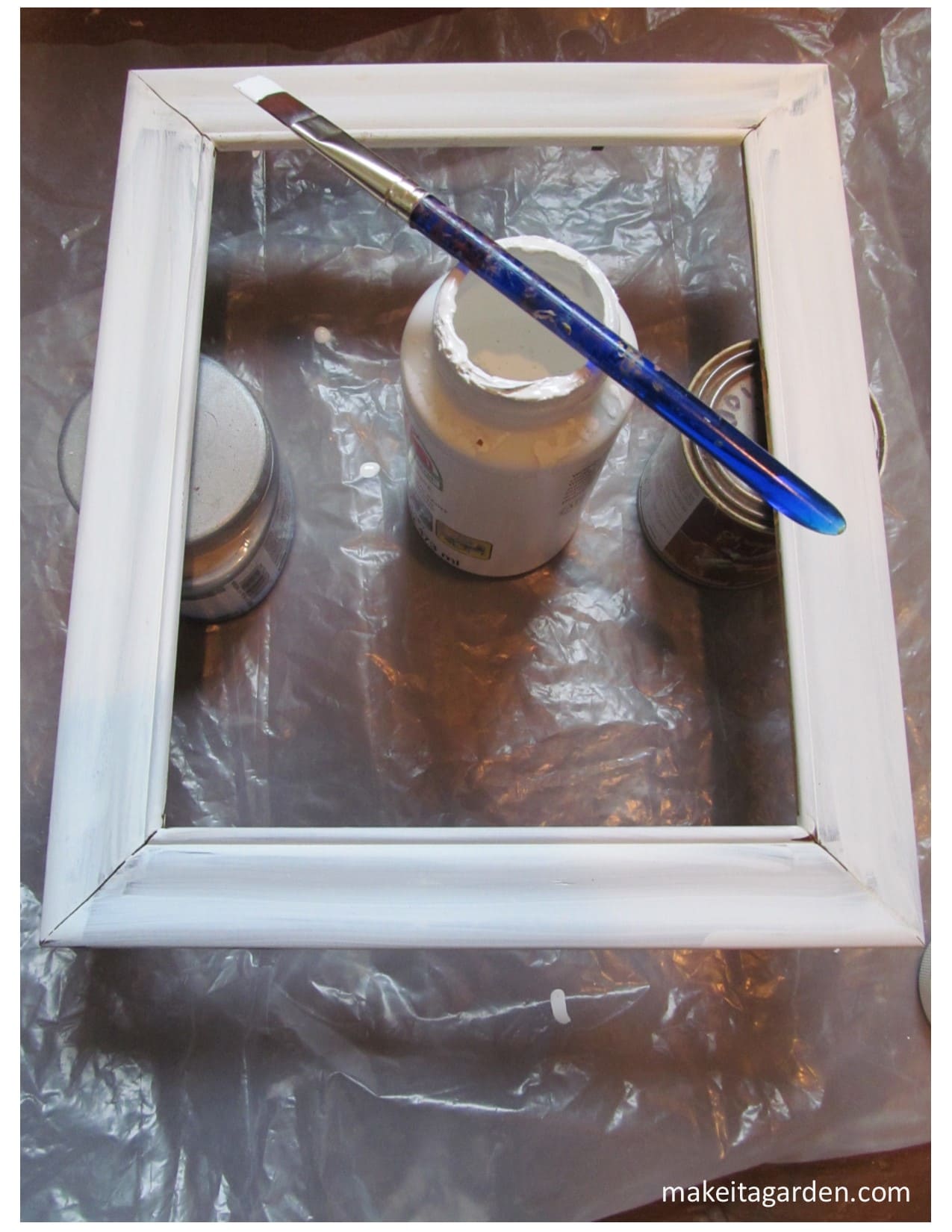 Easy Picture Frame Glass Art, no special tools needed | Make it a Garden